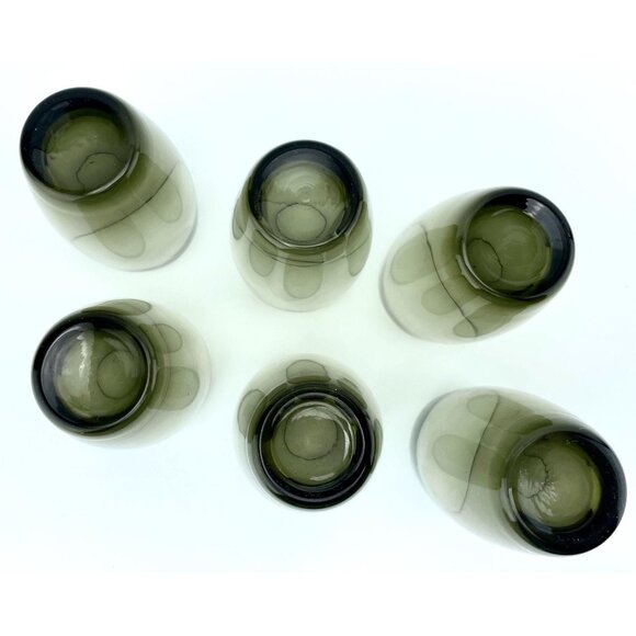 Vintage 60s smokey water glasses, Mid Century Modern, Set of 6, small 4 oz - Picture 5 of 6